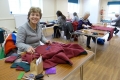 Hard at work making blessing blankets.